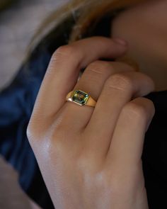 Chunky Asymmetric Statement Ring with OOAK Emerald Cut Parti Sapphire – ARTEMER Unique Sapphire Rings, Parti Sapphire, Ring Jewellery Design, Sapphire Rings, Gold Piece, Jewellery Design, Pure Gold, Blue And Yellow, Gold Band