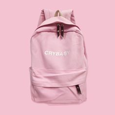 CRYBABY-Tumblr-Aesthetic backpack Grunge Pastel, Knapsack Bag, Aesthetic Backpack, Embroidered Backpack, Pink Tumblr Aesthetic, Pack Backpack, Mini Mochila, Rucksack Bag, Tumblr Aesthetic