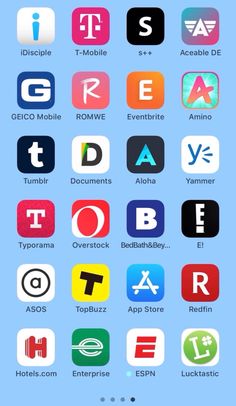 an iphone screen with many different app icons on the bottom right corner and in the middle left corner