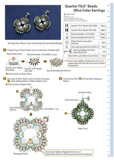 the instructions for how to make beaded earrings