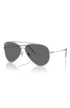 Polished metal frames in a classic aviator silhouette define Italian-crafted sunglasses fitted with concave-shaped lenses for optimal sharpness and clarity. 59mm lens width; 11mm bridge width; 140mm temple length 100% UV protection Adjustable nonslip nose pads Metal Made in Italy Classic Rimless Aviator Sunglasses With Tinted Lenses, Classic Rimless Metal Frame Aviator Sunglasses, Classic Rimless Tinted Aviator Sunglasses, Classic Aviator Shield Sunglasses With Polarized Lenses, Classic Aviator Sunglasses With Polarized Lenses, Classic Aviator Shield Sunglasses With Uv Protection, Classic Rimless Aviator Sunglasses With Mirrored Lenses, Classic Aviator Shield Sunglasses With Tinted Lenses, Classic Aviator Shield Sunglasses With Anti-reflective