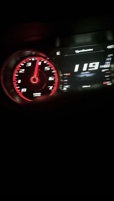 the speedometer is lit up in the dark