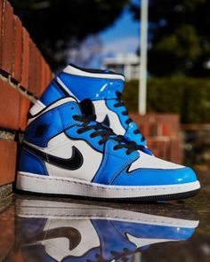 Nike Air Jordan 1 Mid Se 'signal Blue' Black White Blue (dd6834-402) Size 7 Mens Jordan 1 Royal Blue, Air Monarch Iv, Nike Air Monarch Iv, Jordan 1 Royal, Nike Air Monarch, Blue Jordans, Nike Airforce 1, Jordan Shoes Girls, Preppy Shoes