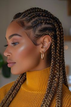 Afro Hair Goals, Curly Top Knot, Twist Box Braids, American Hairstyles, Fulani Braids, Braids With Curls, Braid Ideas, Side Braid