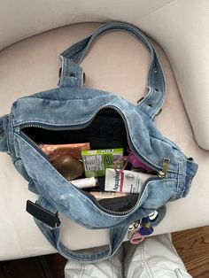 BDG Denim Duffle Shoulder Bag | Urban Outfitters Grunge Bag Aesthetic, Grunge Bag, 2000s Bags, Denim Shoulder Bag, Bag Y2k, Denim Shoulder Bags, Bag Aesthetic, Bag Essentials, Bags Aesthetic