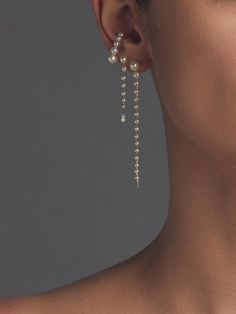 Sea of Beauty Collection. Pear Diamonds With Cascading Pearl Earrings – MIZUKI Cascading Pearl Earrings, Pearl Pendant Earrings, Inexpensive Jewelry, Cheap Jewelry, Akoya Pearls, Dream Jewelry, Ear Jewelry, Handmade Pendants, 14kt Gold