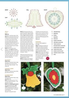 crochet christmas ornament pattern with bells and bells on the tree branch