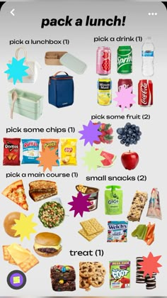 an iphone screen showing the contents of snacks