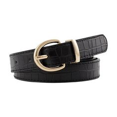 Describe: Product name: Versatile thin belt Product size: 107*2.3cm/42.12*0.90 inch Product color: As shown in the figure Product material:PU Product features: 1. With an eye-catching buckle, this stylish belt is perfect for adding glamor to any outfit. 2. 2 This belt features a crocodile pattern and a buckle, creating a sophisticated look that will easily enhance your outfit. 3. This belt is designed to be a versatile accessory that goes well with all styles of clothing. 4. Whether you're dress Crocodile Leather Belt, Alligator Belt, Casual Rings, Buckle Jeans, Buckles Fashion, Fashion Belts, Crocodile Leather, Buckle Belt, Leather Belts