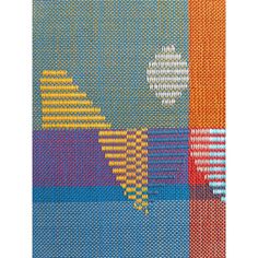 an orange, yellow and blue pattern on fabric