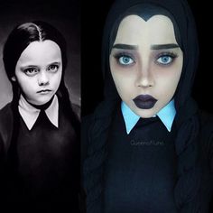 Wednesday Addams Makeup, Cute Halloween Makeup, Evil Queens, Halloween Makeup Scary, Halloween Makeup Looks, Halloween Make Up, Cosplay Makeup, Halloween Make, Costume Makeup