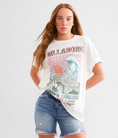 Billabong Vision Of Paradise Oversized T-Shirt - White Medium, Women's Saltcrystal Distressed graphic t-shirt Bust measures 47 on size small Body length 26 3/4 on size small. 100% Cotton. Machine wash cold with like colors gentle cycle. Non-chlorine bleach as needed. Tumble dry low. Remove promptly. Do not iron. Do not dry clean. Apparel & Accessories > Clothing > Shirts & Tops Salt Crystal, Accessories Clothing, Oversized T Shirt, Oversized Tshirt, Shirt White, Billabong, Apparel Accessories, Shirts Tops, Graphic T Shirt