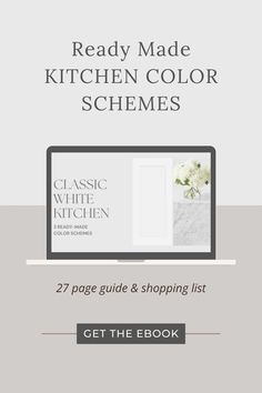 the book ready made kitchen color schemes is on display in front of a white background