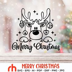 merry christmas reindeer svg cut file