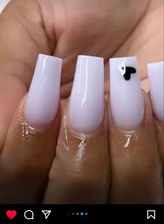 Square Acrylic Nails Long, White Nails With Black, Short Nails Inspo, Nails Coffin Short, Acrylic Nails Long, Nails Long Square, Long Acrylic Nail Designs, White Acrylic Nails