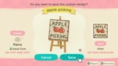 an apple picking game is shown in this screenshot