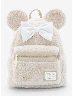 Loungefly Disney Minnie Mouse Faux Fur Mini Backpack - BoxLunch Exclusive Disney Bags Backpacks, Disney Essentials, Mickey Mouse Bag, Holiday Handbag, Loungefly Mini Backpack, Cute Mini Backpacks, Mini Mochila, Loungefly Bag, Disney Bag