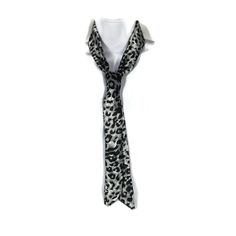 "Leopard Print Skinny Necktie Black and White Skinny Necktie Women's Ties Animal Print Necktie Skinny Ties Zoom Accessories Cheetah Tie Zoom in with this poly satin charmeuse leopard print skinny necktie. High end charmeuse satin fabric is doubled then sewn...no raw edges or exposed seams Wear around your neck, tucked into a blouse or jacket...combine with necklaces Wear around your neck tied into a bow Wear hanging from a purse...as a hair scarf or wear as a sash...so versatile Approximate Meas Party Neckwear With Tie Neck Detail, Black Standard Tie For Party, Black Neckwear With Ties For Parties, Black Tie For Party, Womens Ties, Exposed Seams, Hair Scarf, Slouchy Hat, Scarf Hairstyles