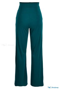 14 Green Pull-on Straight Pants, Green Pull-on Ankle-length Pants, Green Pull-on Trousers, Stretch Solid Color Straight Leg Harem Pants, Stretch Full Length Harem Pants For Work, Stretch Harem Pants For Work, Green Wide-leg Pull-on Pants, Green Elastane Trousers, Green Ankle-length Elastane Pants