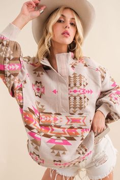 Western Pullover, Western Women, Rugged Look, Western Design, Aztec Pattern, Oversized Pullover, Pullover Sweater Women, Eclectic Style, Unique Aesthetic