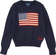 Long Sleeve Sweater With Embroidered Logo For Winter, Fall Crew Sweater With Embroidered Logo, Casual Fall Sweater With Embroidered Logo, Mode Swag, Flag Sweater, American Flag Sweater, Ralph Lauren Boys, America Flag, Stockholm Fashion