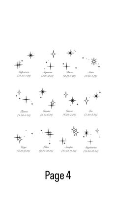 an image of the stars that appear to be in different directions, with text below them