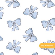 blue bows on white background for wallpaper