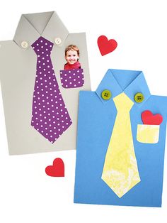 an image of a child's dress shirt and tie made out of construction paper