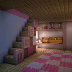 Couches In Minecraft, Cute Minecraft Room Ideas, Cherry Blossom Room Minecraft, Minecraft Couch Design, Couch In Minecraft, Minecraft Japanese Builds Tutorial, Minecraft Modern Interior, Pink Minecraft Builds, Minecraft Couch