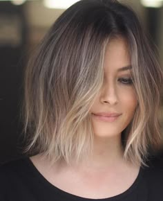 Short Hair Lowlights Blondes, Short Hair Color Ideas For Mexican Women, Short Hair Above Collar Bone, Short Ombre Hair Brown To Blonde, Baylage Bob, Raquel Leviss Hair, Short Hair Ombre, Short Ombre, Short Ombre Hair