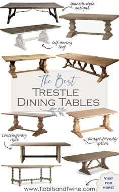 the best trestle dining tables with different styles and sizes to choose from, including