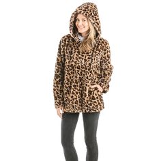 This Is Right On Trend. Warm Leopard Print Pullover Hoodie Faux Fur Leopard Pullover With Drawstring Hoodie 3/4 Zipper Hoodie Is Lined And Has Two Hidden Size Pockets Faux Fur Hooded Jacket For Fall, Fall Faux Fur Hooded Jacket With Long Sleeves, Casual Hooded Faux Fur Outerwear, Casual Outerwear With Faux Fur Lining, Cozy Outerwear With Adjustable Hood, Casual Hoodie With Faux Fur Lining, Cozy Hoodie With Faux Fur Lining For Fall, Trendy Outerwear With Adjustable Hood For Loungewear, Cozy Fall Hoodie With Faux Fur Lining