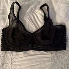 Victoria’s Secret Cage Bra Nwt 34dd Fitted Strappy Bra For Night Out, Strappy Bra For Night Out, Fitted Mesh Party Bra, Party Mesh Bra Fitted, Party Mesh Fitted Bra, Spring Underwire Bra For Night Out, Spring Night Out Underwire Bra, Black Strappy Bra For Night Out, Black Mesh Party Bra