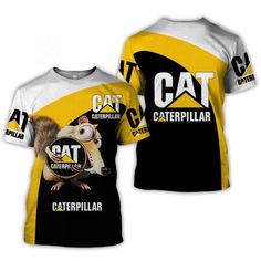 Shipping from the US. Easy 30 day return policy, 100% cotton, Double-needle neck, sleeves and hem; Roomy Unisex Fit. Casual Yellow T-shirt With All Over Print, Casual Cotton Sublimation T-shirt With All Over Print, Casual Cotton Sublimation All Over Print Design, Casual Yellow Cotton Sublimation Design, Yellow Casual T-shirt With All Over Print, Yellow Cotton T-shirt With All Over Print, Casual Cotton Sublimation T-shirt With Character Print, Cat Caterpillar, New Cat