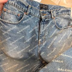 Authentic Balenciaga Jeans No Damage, Worn Once, Size Xs But Fits Size M Balenciaga Jeans, Balenciaga Logo, Boyfriend Jeans, Limited Time, Balenciaga, Color Blue, Women Jeans, ? Logo, Blue