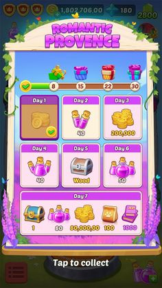 a screen shot of the game's main menu, with many items on it