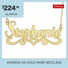 Included: 1 Necklace Chain(s)Features: Personalized, MonogrammableJewelry Closure: Spring Ring ClaspLink Construction: SolidMetal Color: YellowChain Length: 18 InchChain Width: 1.25 MillimetersChain Construction: RopeCare: Wipe CleanMetal: 24k Gold Over SilverNecklace Type: Name NecklacesAssembled in the US from Imported Materials Custom Gold Necklace For Valentine's Day, Engraved Necklaces For Anniversary Gift, Valentine's Day Gold Custom Necklace, Gold Hallmark Nameplate Necklace, Gold Nameplate Necklace With Hallmark, Gold Hallmarked Nameplate Necklace, Gold Nameplate Necklaces With Hallmark, Gold Jewelry With Hallmarks, Name Necklaces