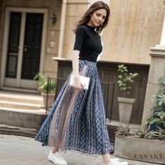 Lasaky - Exquisite Pleated Chiffon Skirt with Belted Accent Midi Skirt Casual, Pleated Chiffon Skirt, Cheap Skirts, Distressed Denim Skirt, Chiffon Midi Dress, Pleated Chiffon, Ruffles Fashion, Long Skirts For Women, Half Skirt