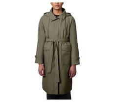 Designed to be travel-friendly, this Bernardo packable belted trench coat boasts a stand collar, drawcord hood, and patch pockets with side entry. Plus, the knee-length style comes with its own bag for easy packing. From Bernardo. Spring Travel Raincoat With Drawstring Hood, Fall Travel Raincoat With Storm Flap, Spring Travel Raincoat With Detachable Hood, Spring Travel Parka With Adjustable Hood, Fall Utility Raincoat, Travel Raincoat With Adjustable Hood, Casual Raincoat With Storm Flap For Travel, Casual Travel Raincoat With Storm Flap, Travel Raincoat With Detachable Hood