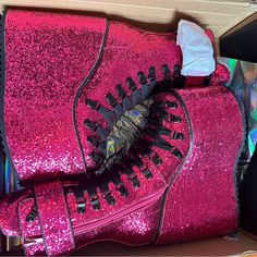 Brand New. Never Worn. Original Box. Size 6. Pink Glitter Traitor Boots. Price Is Not Firm- I’m Always Taking Offers. Pink Glitter, Dolls Kill, Pink Ladies, Original Box, Glitter, Size 6, Women Shoes, Dolls, Brand New