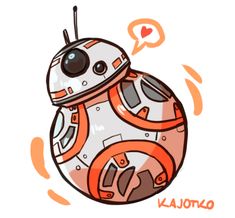 a star wars cartoon character with an i love you message