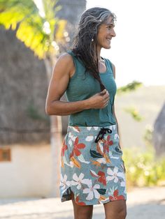 You asked, we listened! Our new Sport Skirt is the first non-wrap skirt in our line built for active adventures and giving our customers a new length option.Length | The length is just a tad shorter than our most popular Length two skirt, and you can wear it high or low on your waist, depending on where you'd like your skirt to fall. We added a sporty tie, velcro fly closure, and elastic waist panels to make it easy to slip on and give you extra room for a few vacation pounds.Pockets | The Sport Bike Skirt, Sport Skirt, Vintage Aloha, Golf Skirts, Sports Skirts, Tennis Skirt, Wrap Skirt, Most Popular, Elastic Waist