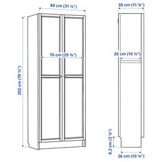 a drawing of a tall cabinet with measurements