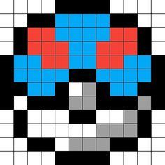 an image of some sort of pixellated object in blue, red and grey colors