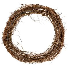 a wreath made out of twigs on a white background