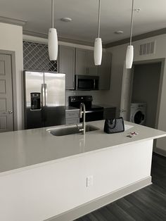 the kitchen is clean and ready for us to use in its new home or apartment