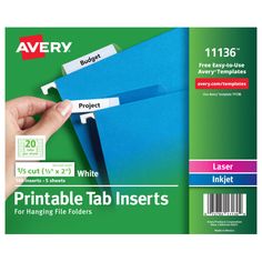 avery printable tab inserts for hanging file folders