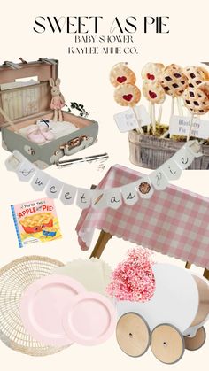 an assortment of sweet pastries displayed in a collage with the words sweet as pie