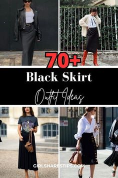 Black Skirt And Jacket Outfit, Black Maxi Skirt Outfit Night Out, Maxi Black Jean Skirt, Black Skirt Outfit With Boots, Black Suit Skirt Outfit, Black Taffeta Skirt Outfit, Long Back Skirt Outfits, Silk Skirt Outfit Classy Winter, Maxi Skirt For Work