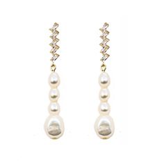 Earring Details: Gold Plated Designed in USA Functions Pearl The stone of wealth. It brings wealth, health, happiness, and good lucks. Elegant Drop Linear Earrings As Gift, Elegant Linear Drop Earrings For Gift, Formal Drop Earrings With Stones, Formal Stone Drop Earrings, Elegant Silver Earrings With Stones, Elegant Gemstone Linear Earrings As Gift, Elegant Crystal Earrings With Stones As Gift, Gold Plated Teardrop Bridal Earrings, Gold Plated Teardrop Bridal Earrings For Gift